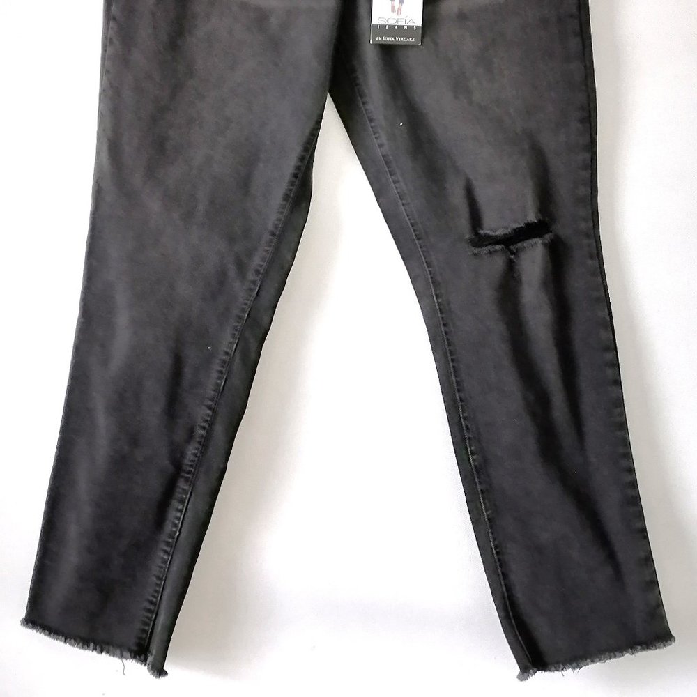 NWT Sofia Jeans Womens Black High Rise Curvy Girlfriend Denim Jeans Size 6 - Picture 4 of 7